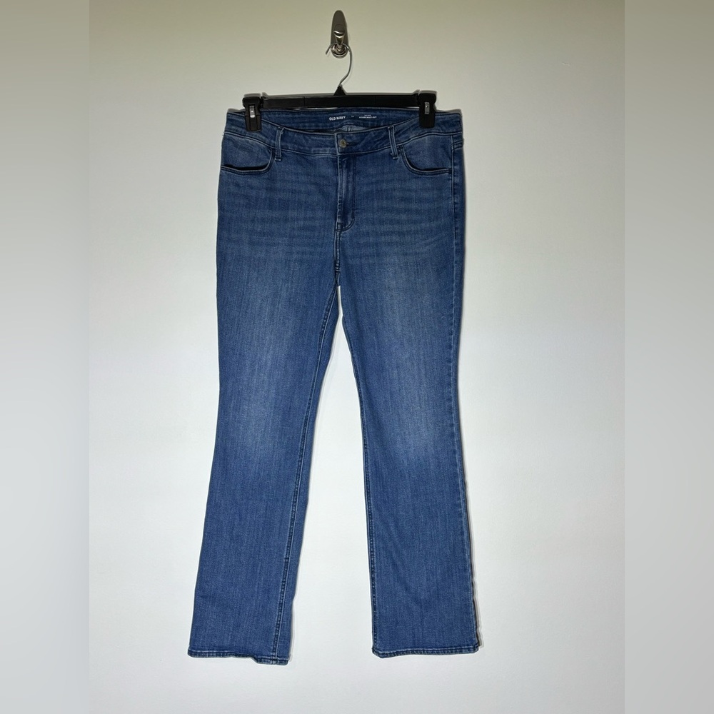 MID-RISE KICKER BOOT CUT Blue Jeans-Sz 14 PETITE darker wash-Old Navy